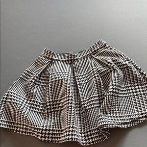 Express Black and White Plaid Skater Skirt
